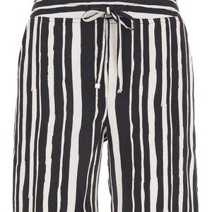 Black & White striped cotton linen shorts size 14